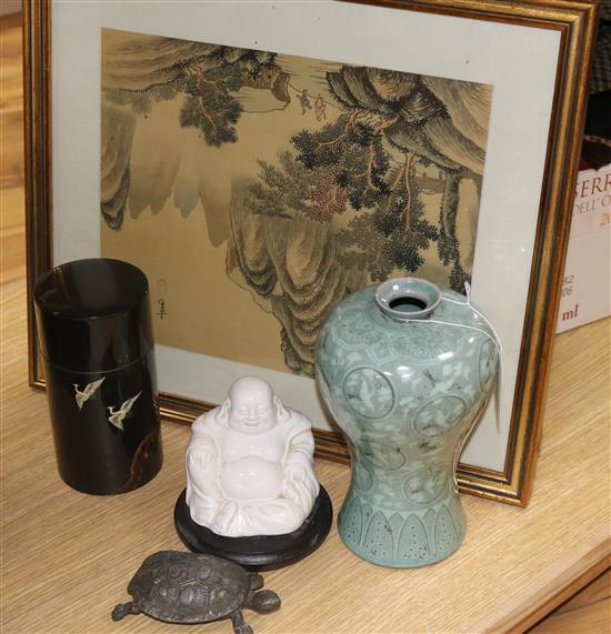 A quantity of mixed Oriental ceramics and a set of prints